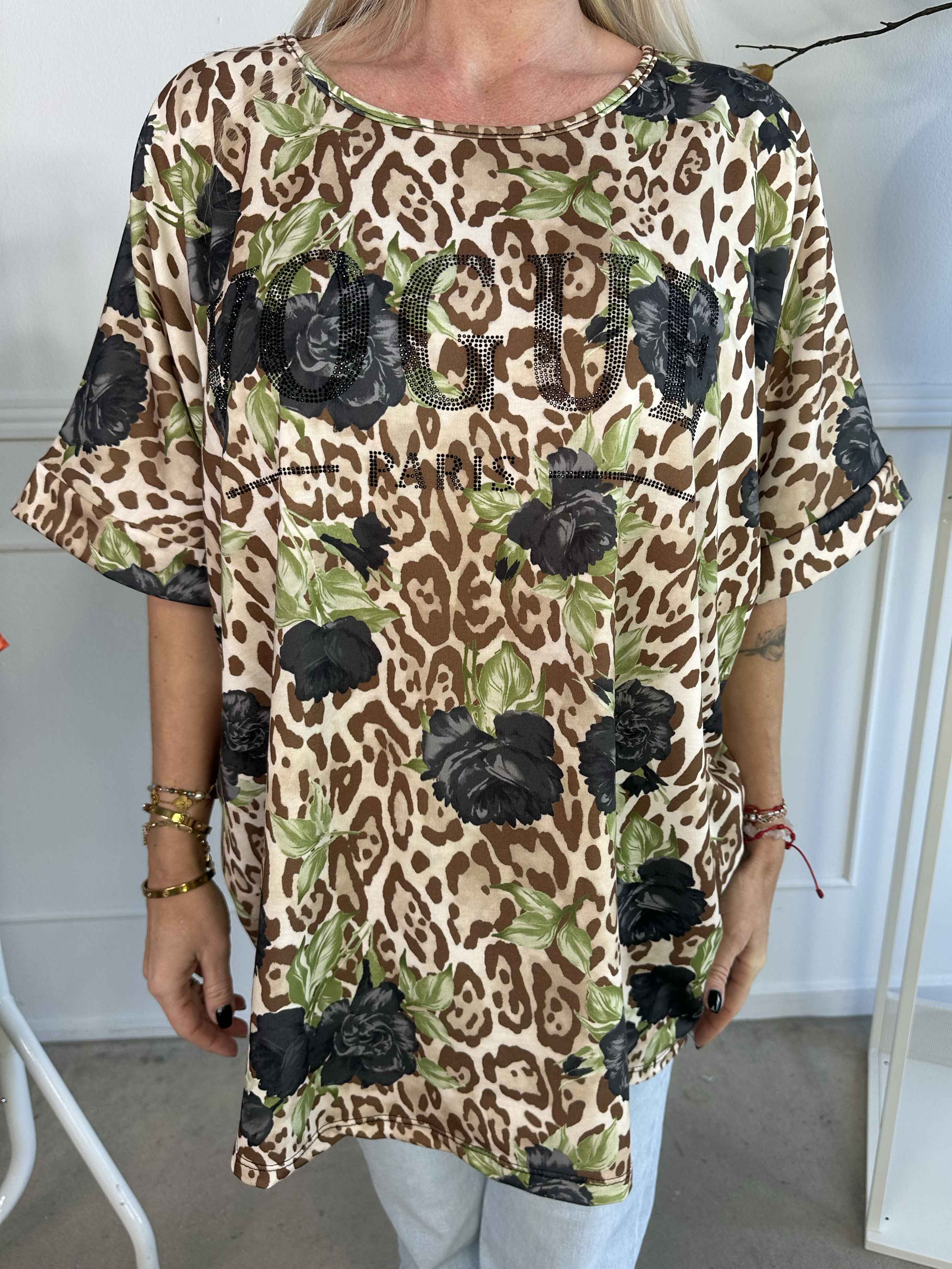 Mintu Leo - T-shirt i mjuk bomull med leopardtryck